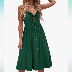 Emerald Green Summer Dress w/ Cutout